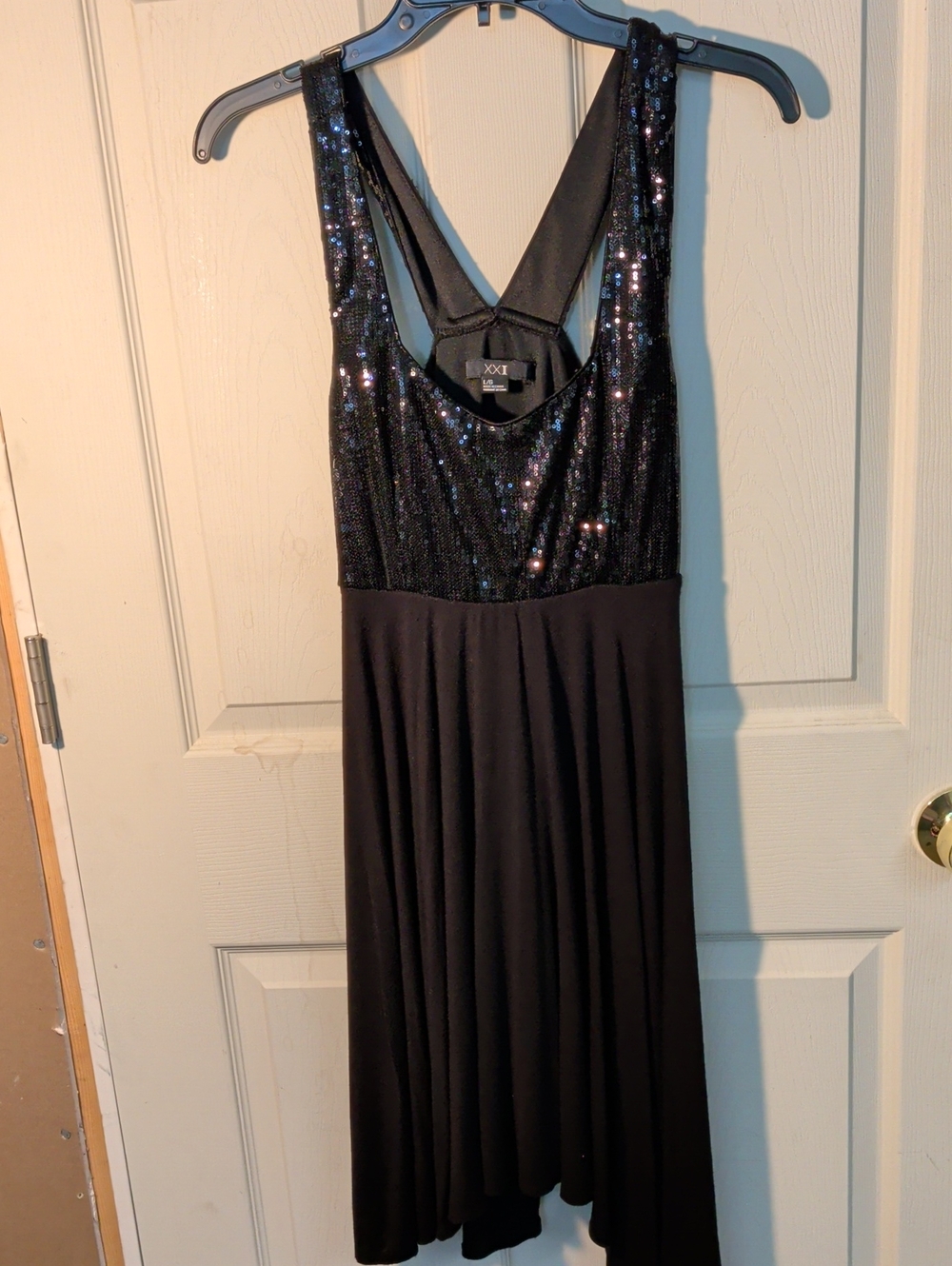 Forever 21 Black Sequin Bodice Midi Dress